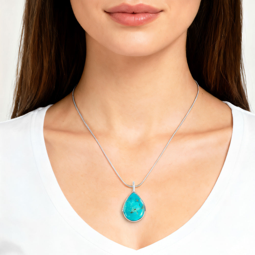 Turquoise Pendant Jewelry Sterling Silver P3075-C75