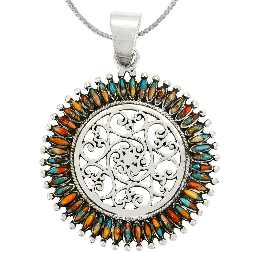 Sterling Silver Pendant Spiny Turquoise P3085-C89