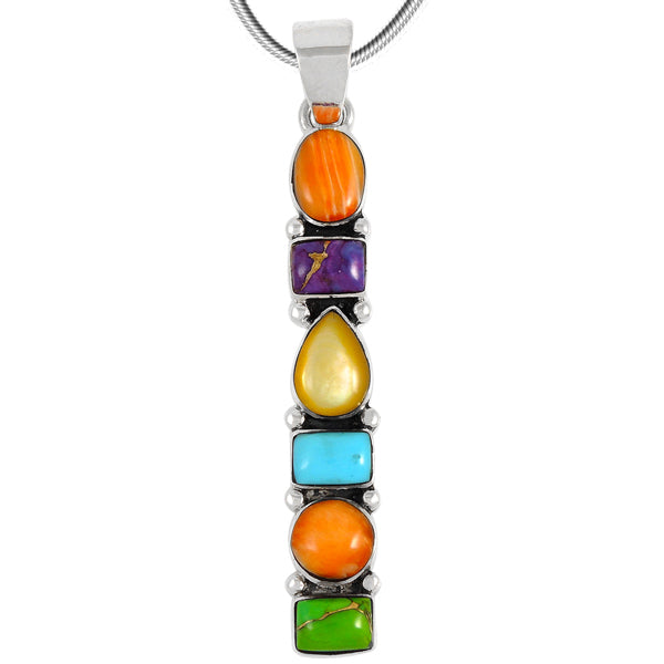 Sterling Silver Pendant Multicolor P3140-C72