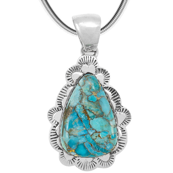 Sky Matrix Turquoise Pendant Sterling Silver P3261-C94