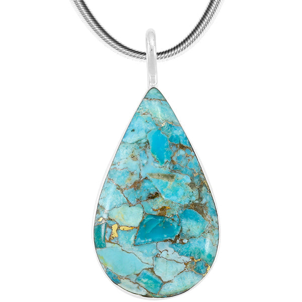Sky Matrix Turquoise Pendant Sterling Silver P3269-C94