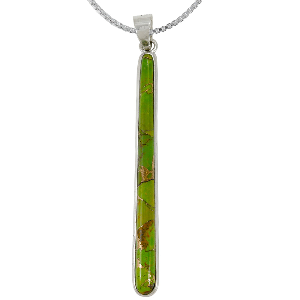Sterling Silver Pendant Green Turquoise P3324-C76