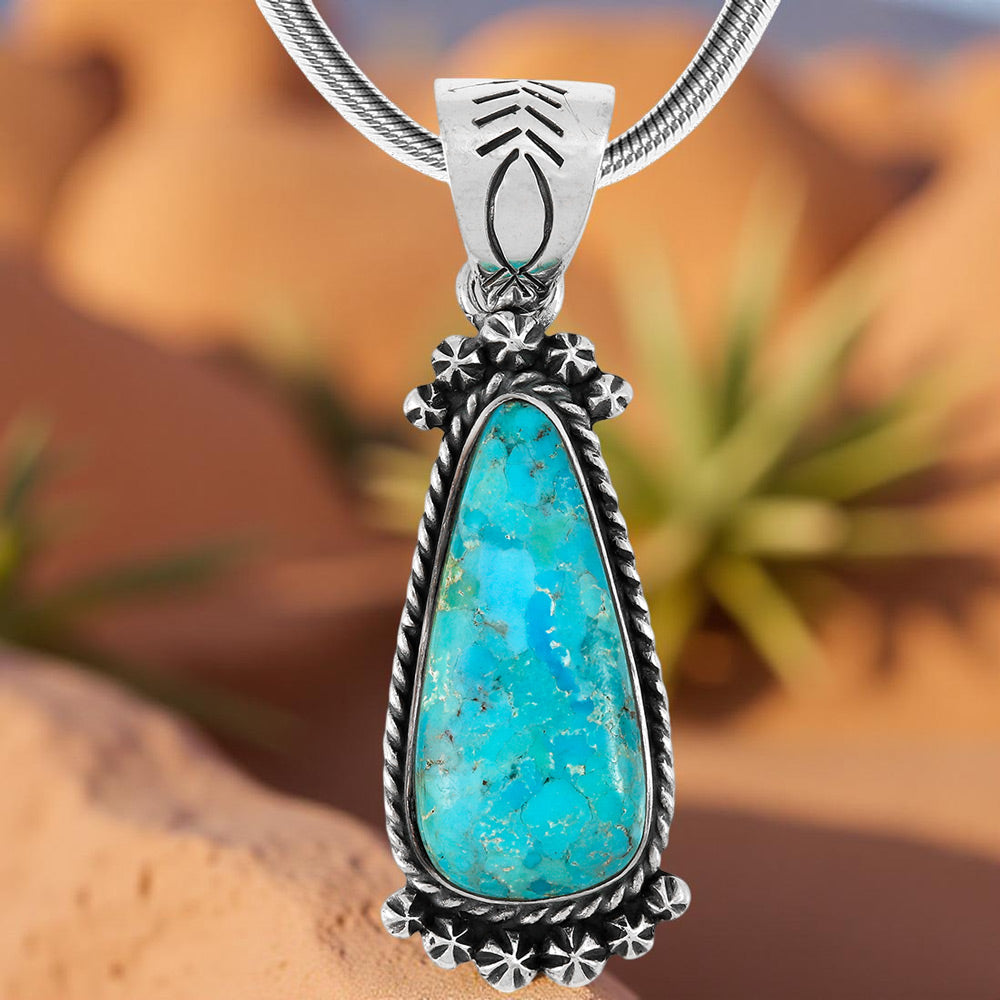 Turquoise Sterling Silver Pendant P3333-C75