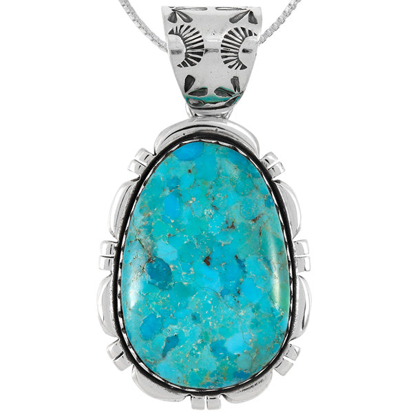 Turquoise Sterling Silver Pendant P3336-C75