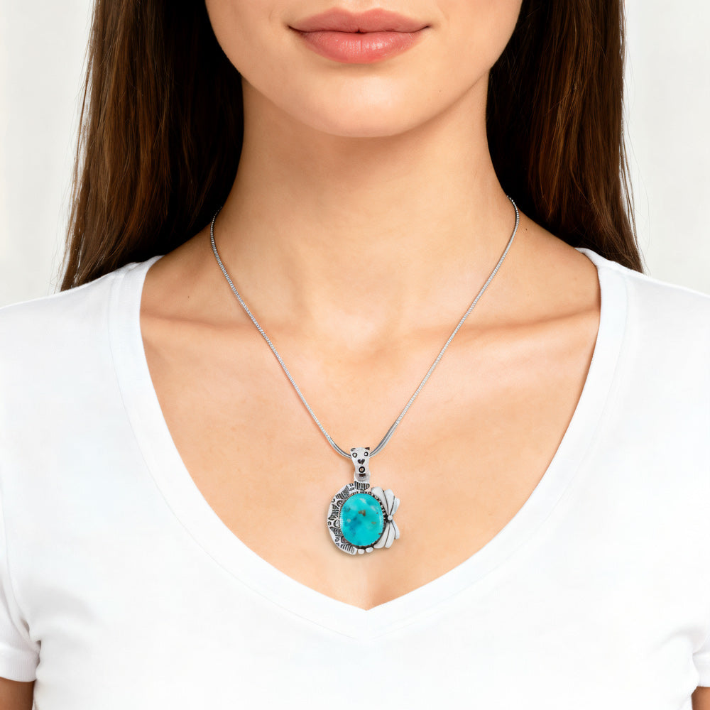 Turquoise Pendant Sterling Silver P3340-C75