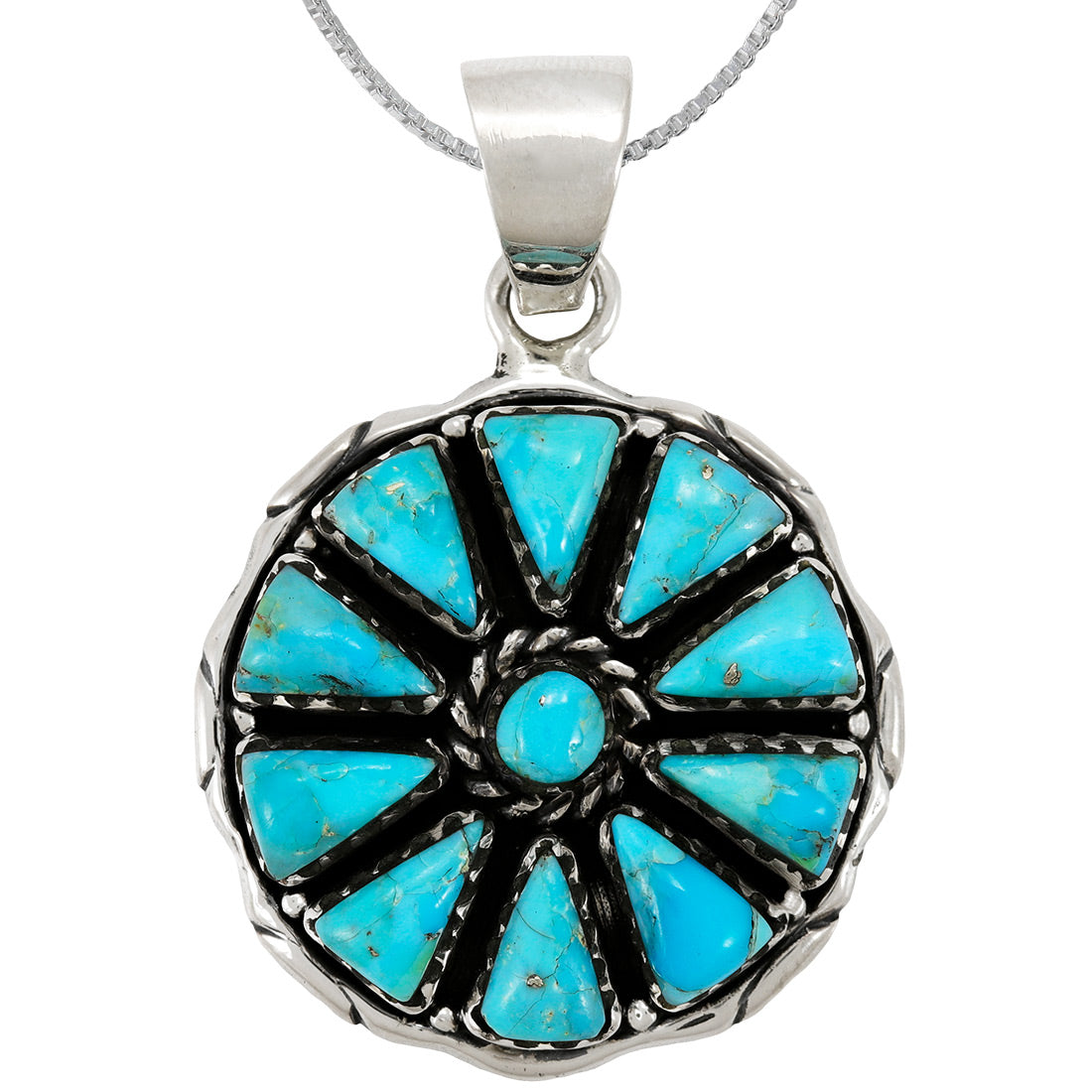 Turquoise Pendant Sterling Silver P3354-C75