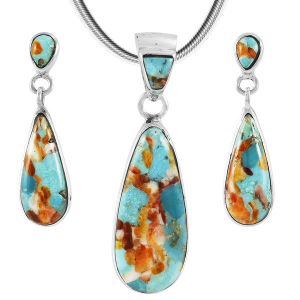 Sprinkles Spiny Turquoise Matching Set Sterling Silver PE4014-C93