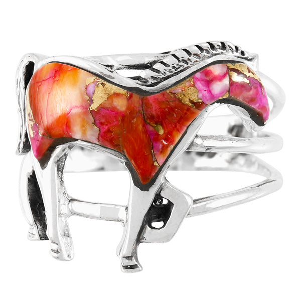 Horse Ring Plum Spiny Sterling Silver R2018-C92