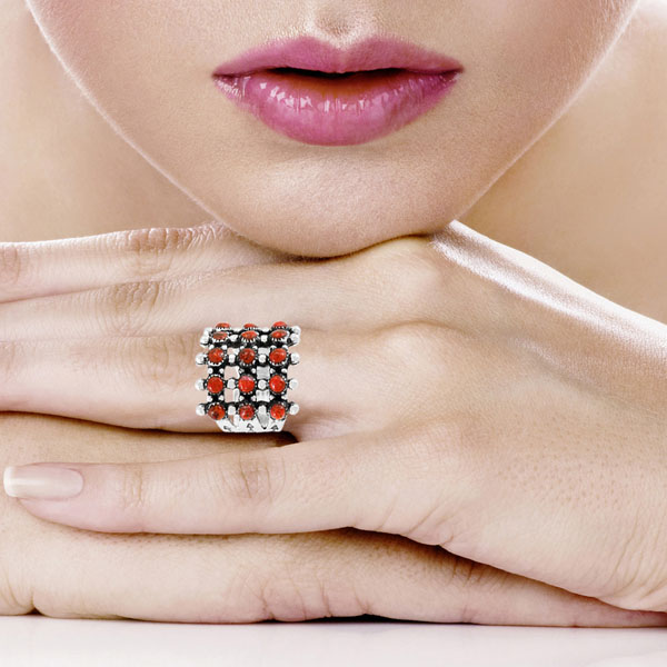 Coral Ring Sterling Silver R2022-C74
