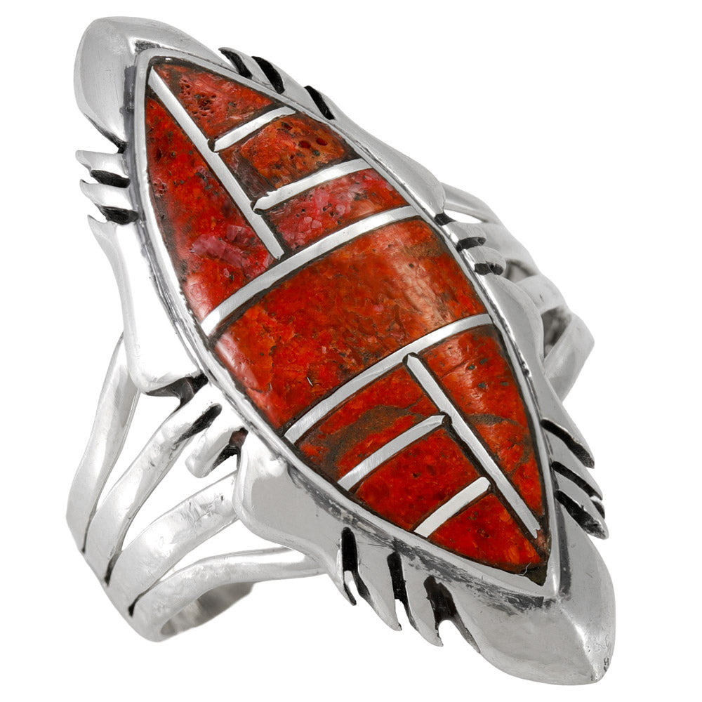 Coral Ring Sterling Silver R2023-C74