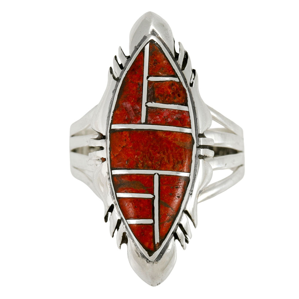 Coral Ring Sterling Silver R2023-C74