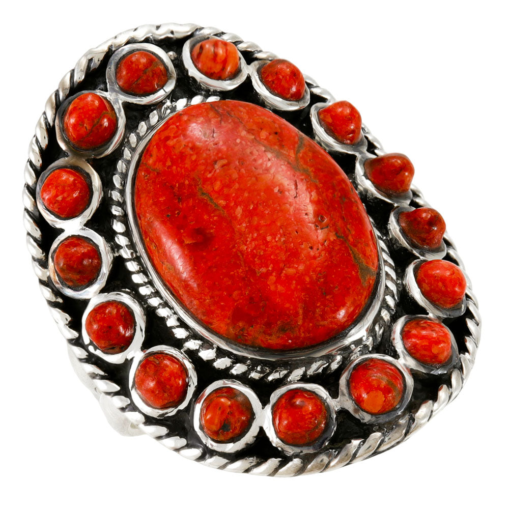 Coral Ring Sterling Silver R2031-C74
