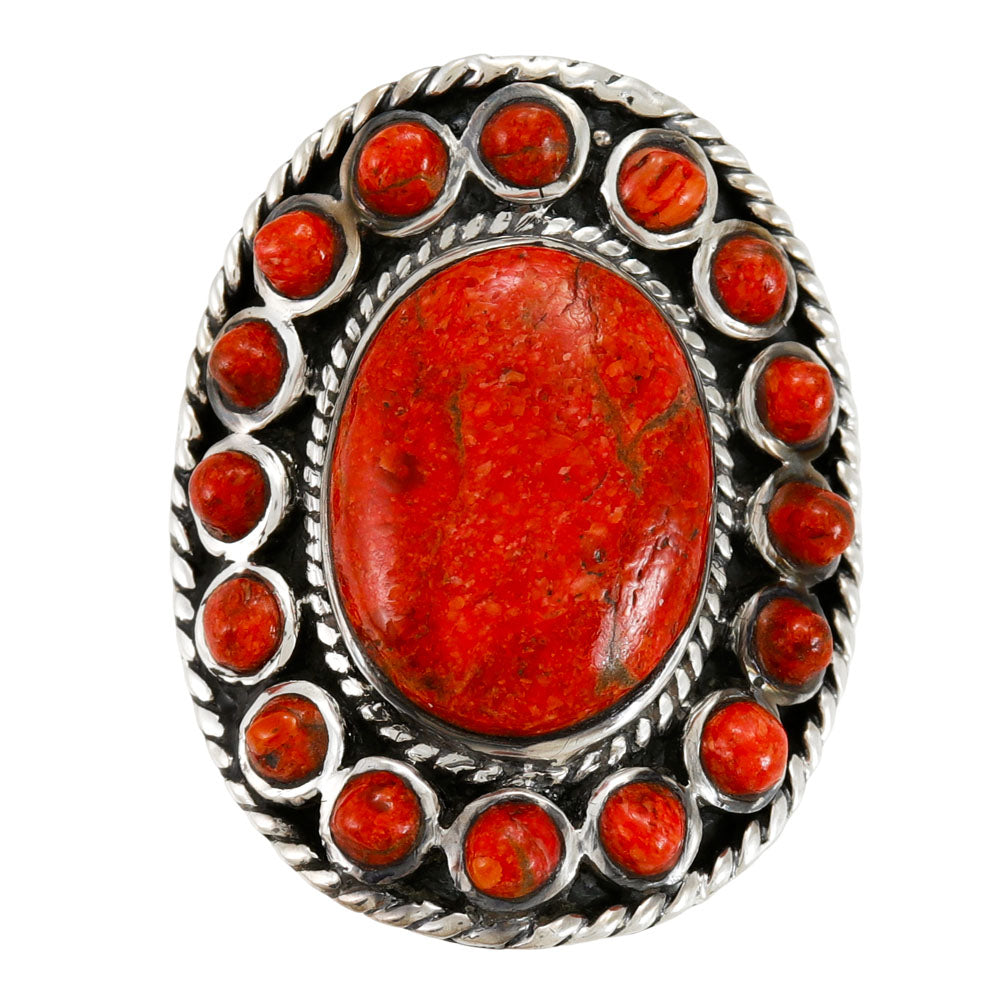 Coral Ring Sterling Silver R2031-C74