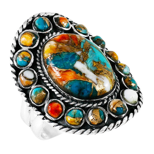 Spiny Turquoise Ring Sterling Silver R2031-C89