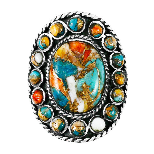 Spiny Turquoise Ring Sterling Silver R2031-C89