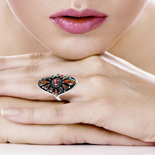 Plum Spiny Ring Sterling Silver R2034-C91