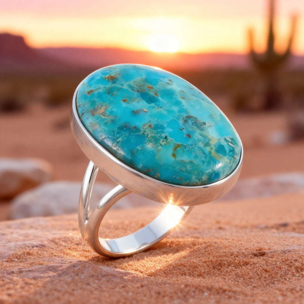 Turquoise Ring Sterling Silver R2260-C75