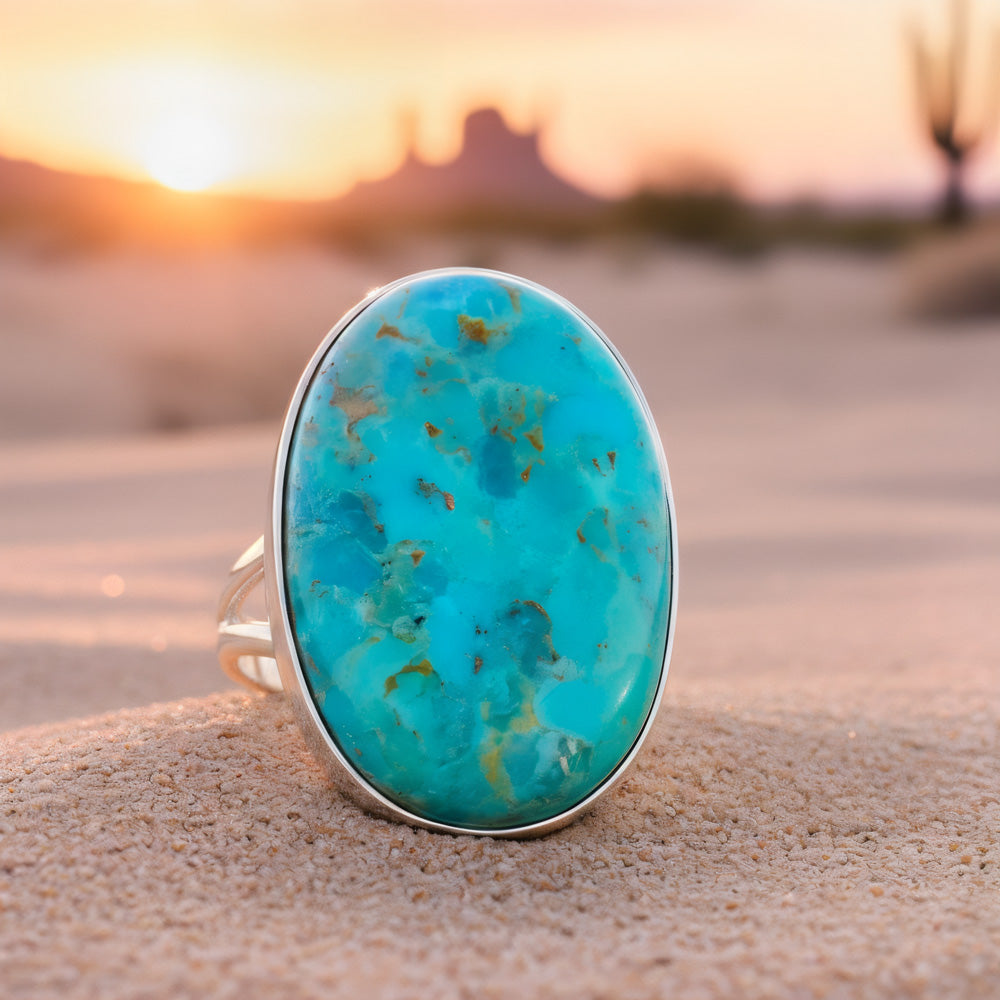 Turquoise Ring Sterling Silver R2260-C75
