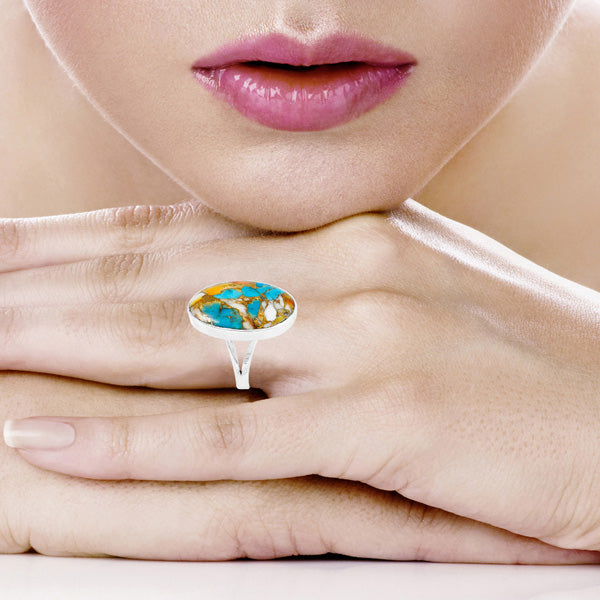 Spiny Turquoise Ring Sterling Silver R2260-C89