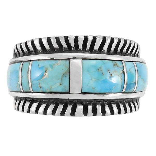 Turquoise Ring Sterling Silver R2267-C05 (Unisex, Sizes 6-14)