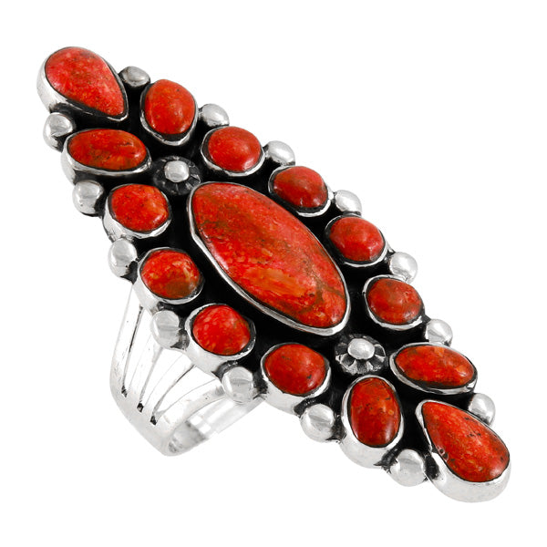 Coral Ring Sterling Silver R2283-C74