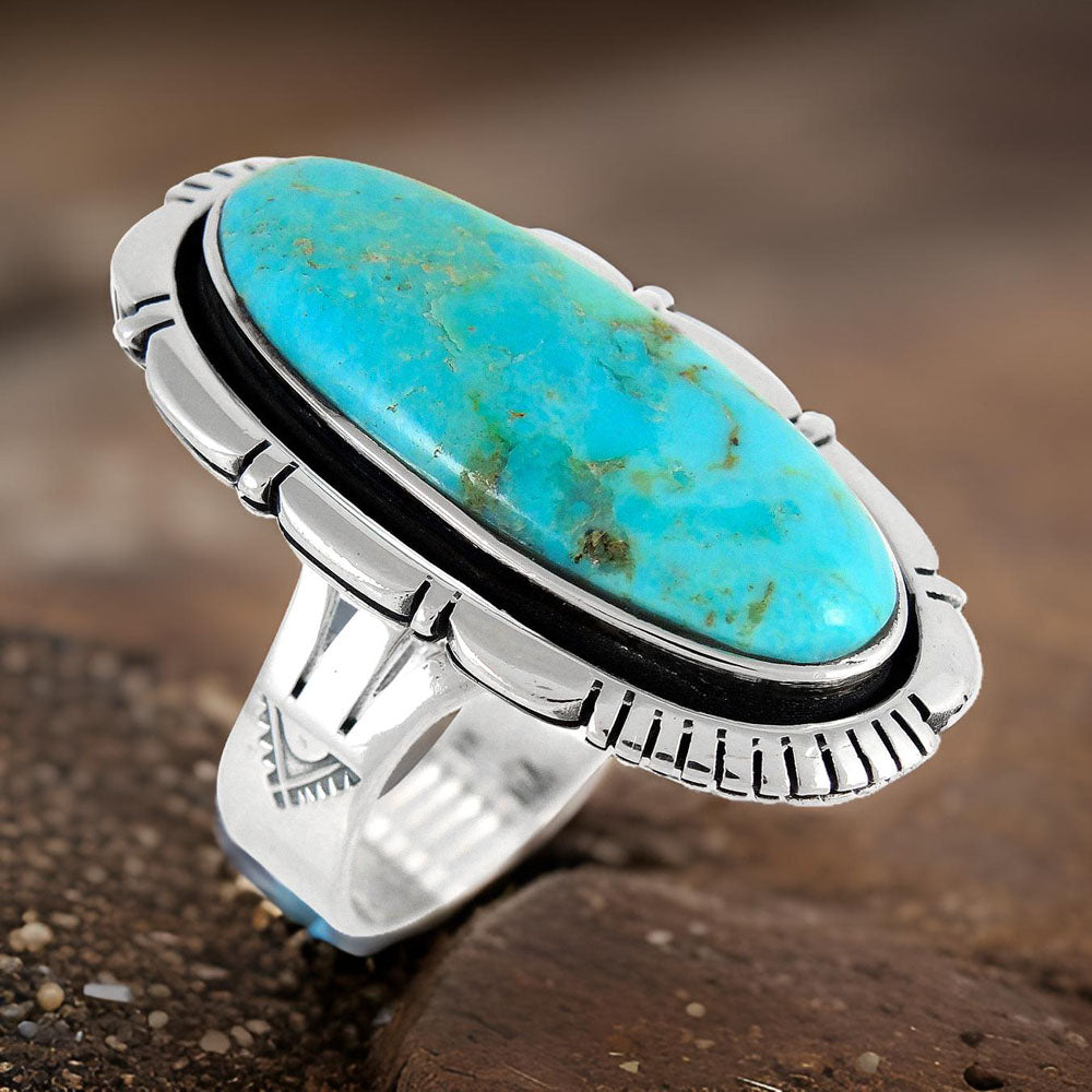 Turquoise Ring Sterling Silver R2314-C75