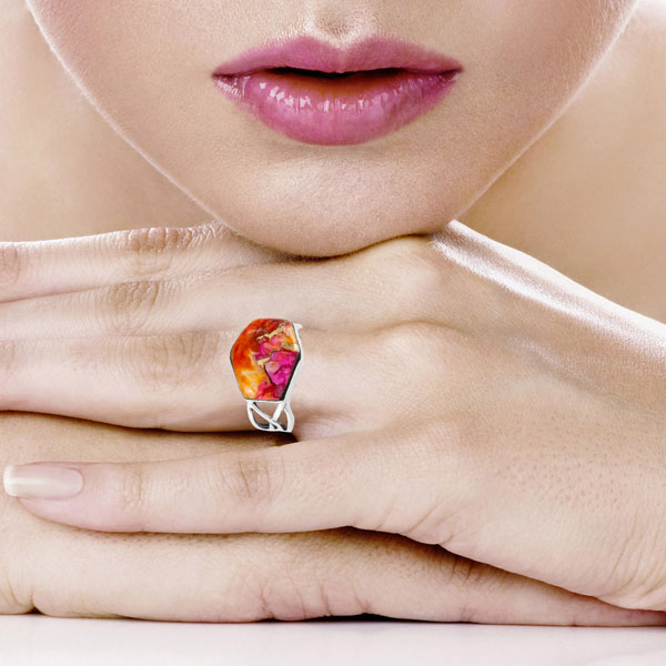 Plum Spiny Ring Sterling Silver R2430-C92