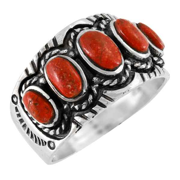 Coral Ring Sterling Silver R2442-C74