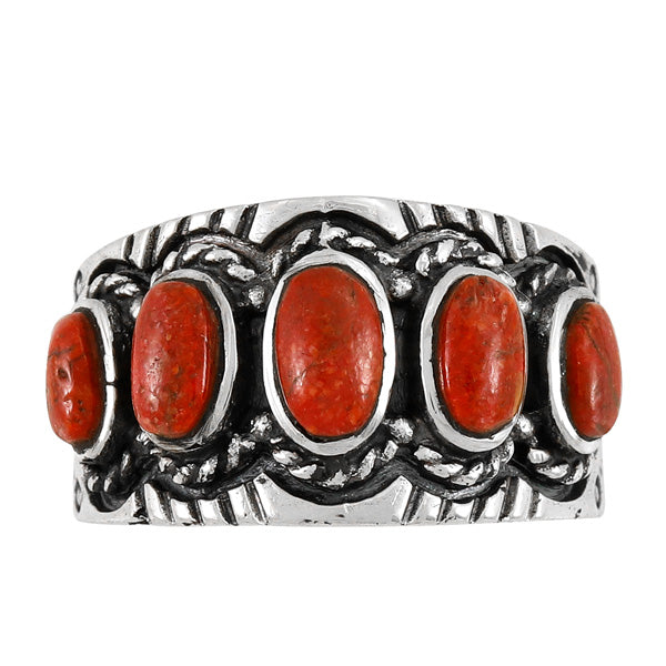 Coral Ring Sterling Silver R2442-C74