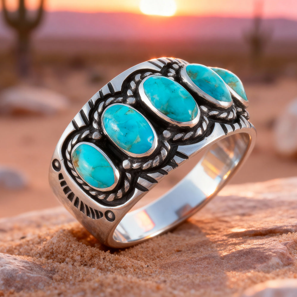 Turquoise Ring Sterling Silver R2442-C75