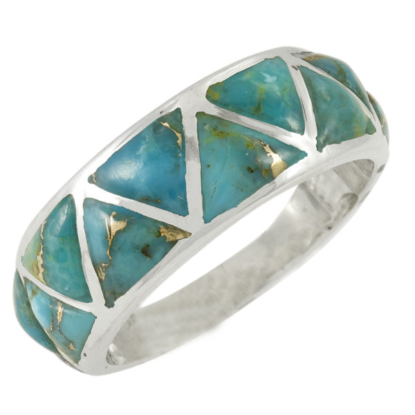 Matrix Turquoise Eternity Band Ring Sterling Silver R2477-C84