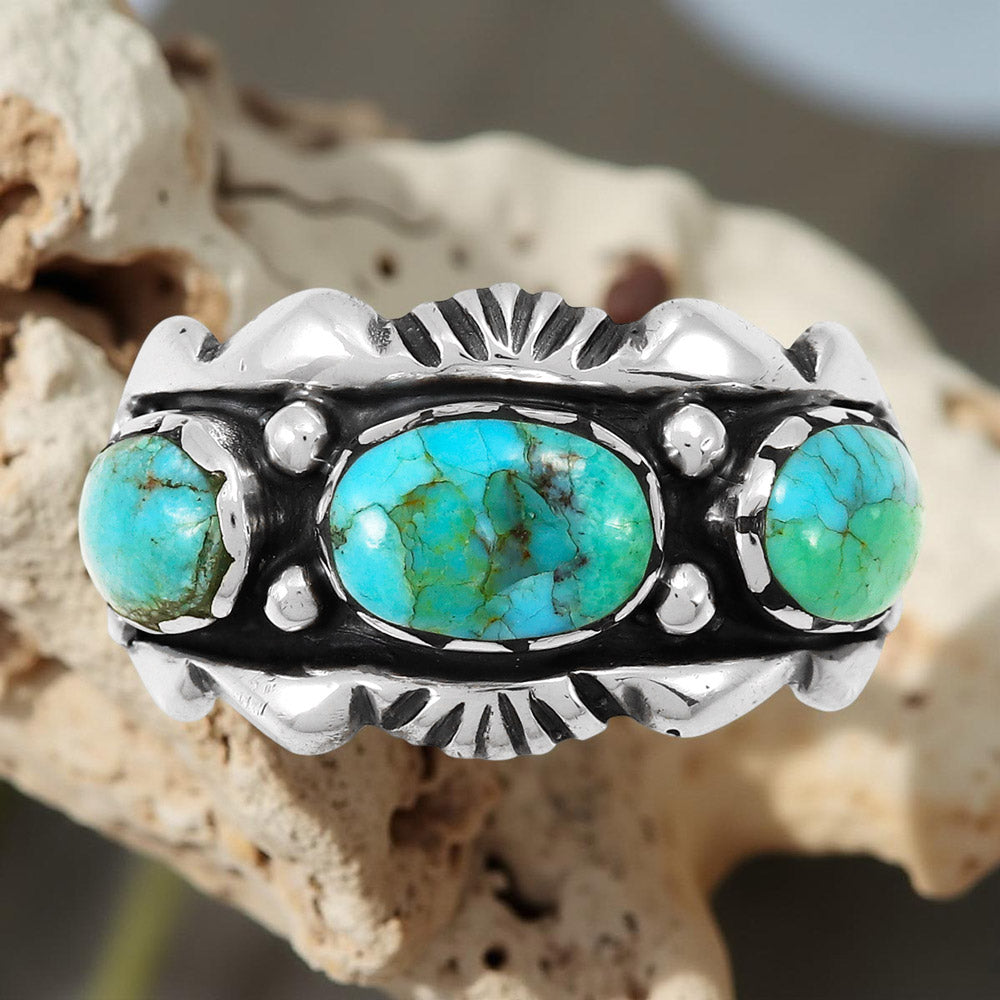 Turquoise Ring Sterling Silver R2487-C75