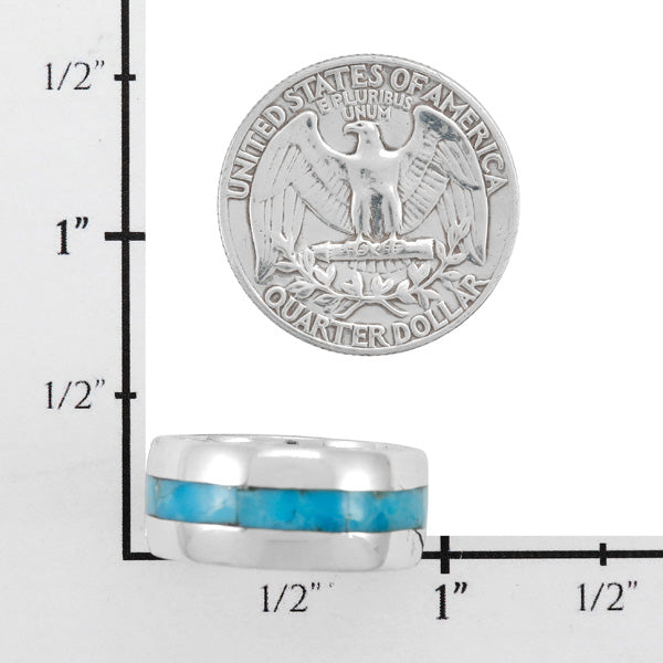 Turquoise Eternity Band Ring Sterling Silver R2497-C75 (Unisex, Sizes 6-13)
