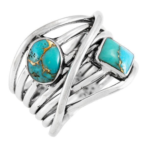 Matrix Turquoise Ring Sterling Silver R2501-C84