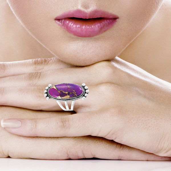 Purple Turquoise Ring Sterling Silver R2522-C77