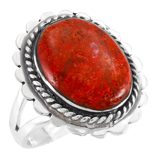 Coral Ring Sterling Silver R2524-C74