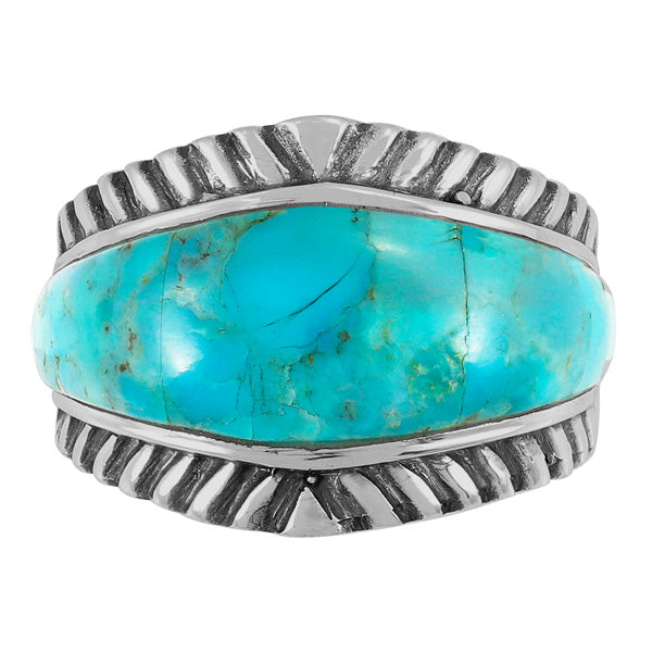 Turquoise Ring Sterling Silver R2543-C75 (Unisex, Sizes 6-13)
