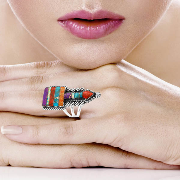 Arrow Multicolor Ring Sterling Silver R2547-C00