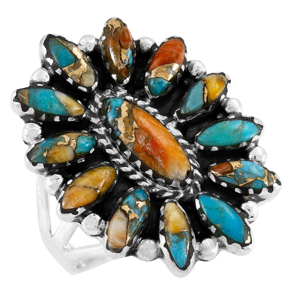 Spiny Turquoise Ring Sterling Silver R2548-C89