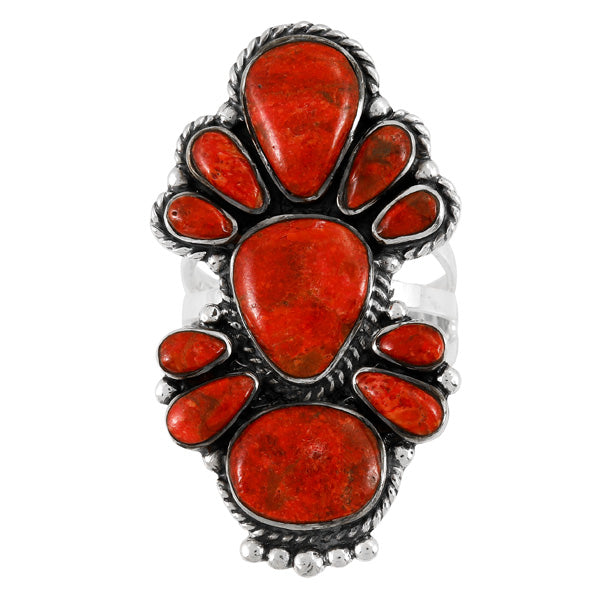 Coral Ring Sterling Silver R2549-C74