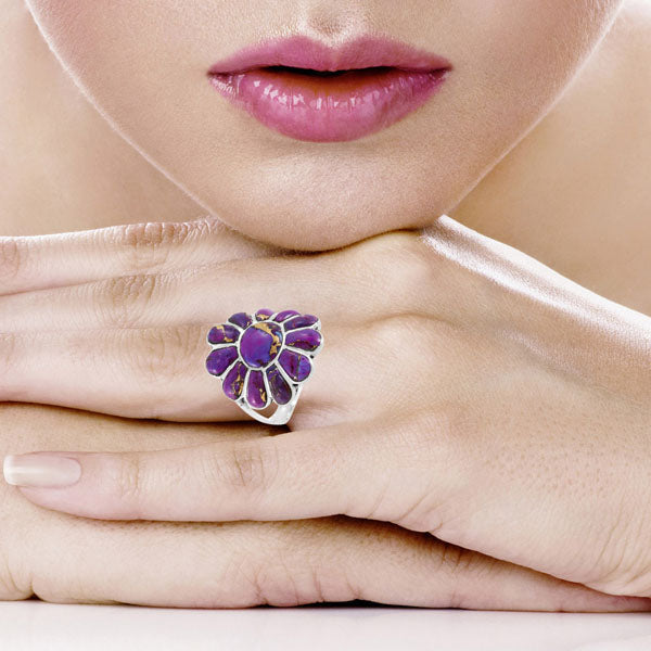 Purple Turquoise Ring Sterling Silver R2554-C77