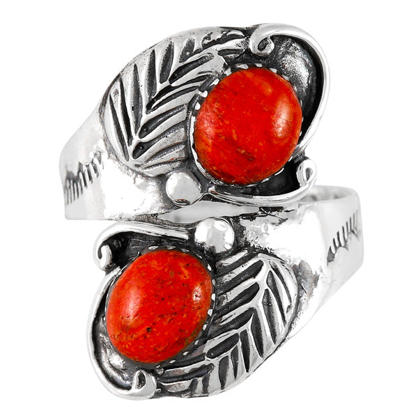 Coral Ring Sterling Silver R2560-C74