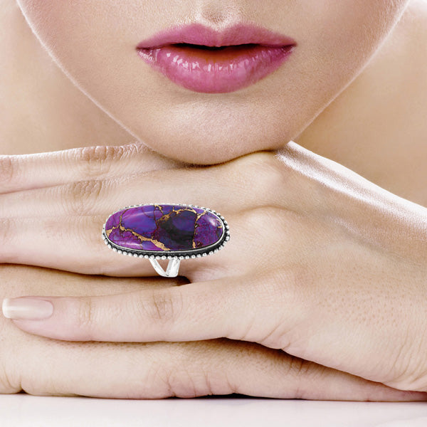 Purple Turquoise Ring Sterling Silver R2561-C77