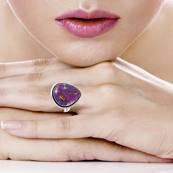 Purple Turquoise Ring Sterling Silver R2564-C77
