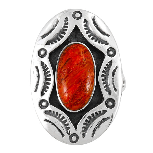 Coral Ring Sterling Silver R2573-C74