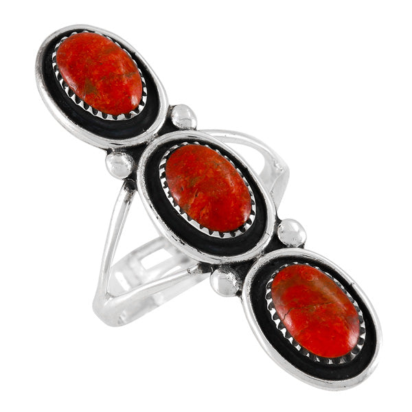 Coral Ring Sterling Silver R2574-C74