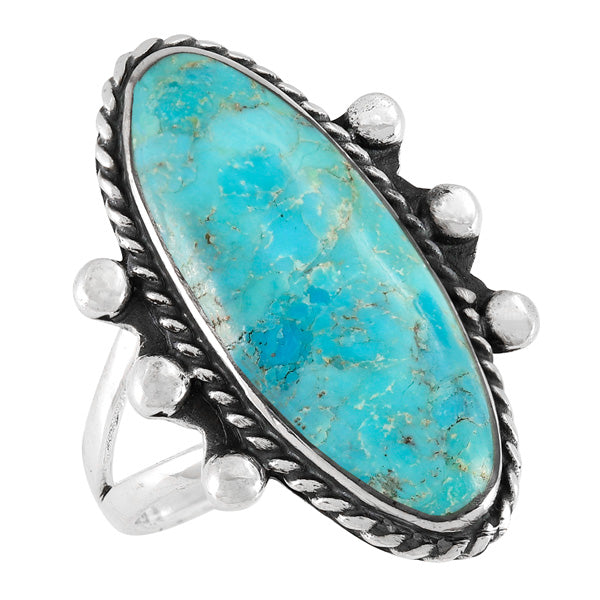 Turquoise Ring Sterling Silver R2577-LG-C75 (LARGER style)
