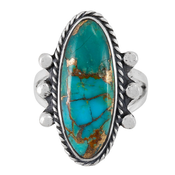 Matrix Turquoise Ring Sterling Silver R2577-LG-C84 (LARGER style)