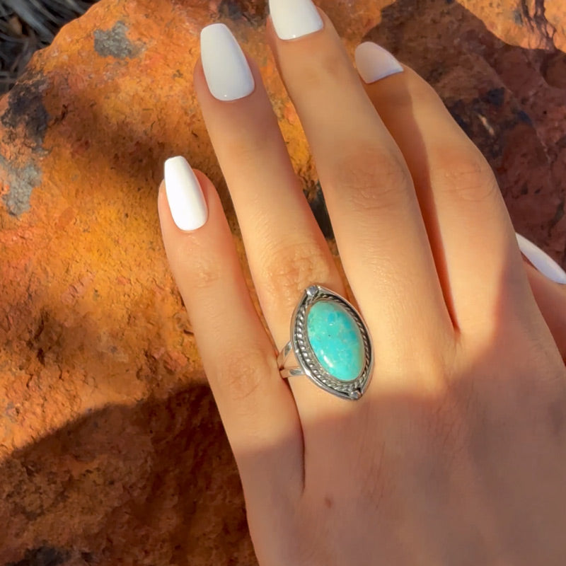 Turquoise Ring Sterling Silver R2584-C75