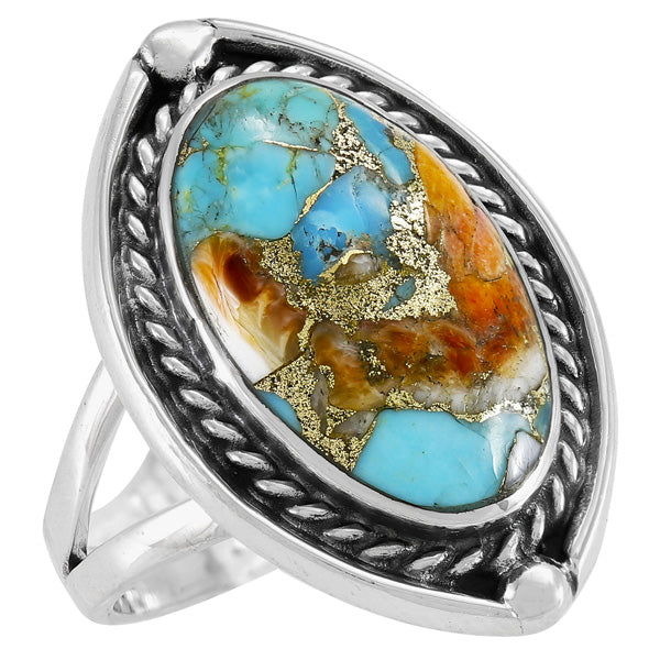 Spiny Turquoise Ring Sterling Silver R2584-C89